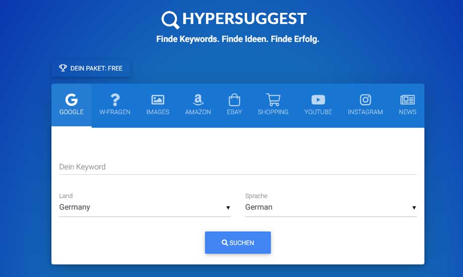 HyperSuggest keywordrecherche